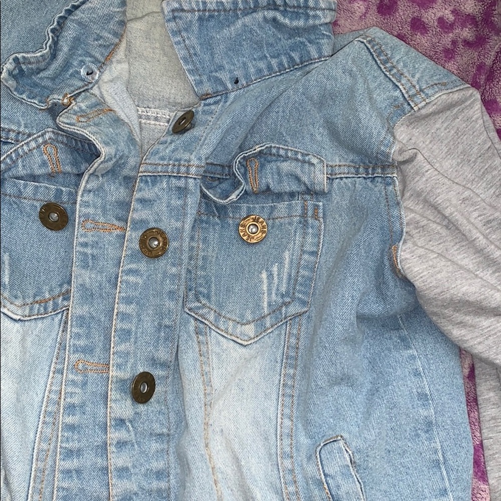 Jean Jacket With Sweater Sleeves